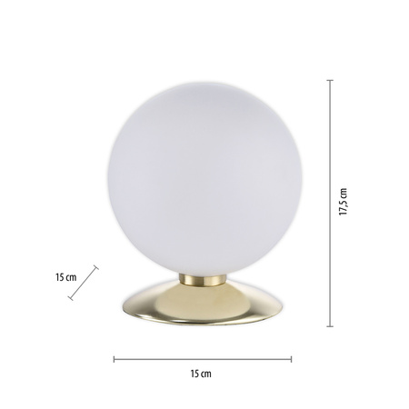 LAMPA STOŁOWA szklana kula 1xG9 MATOWY MOSIĄDZ BUBBA Paul Neuhaus 4013-60 na dotyk