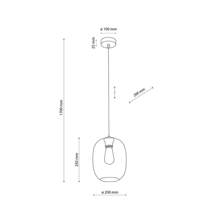 ELIO GRAPHITE LAMPA WISZACA 1 TK Lighting 5971