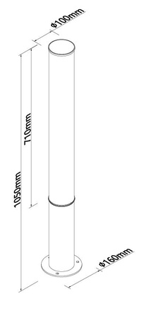 Czarny słupek ogrodowy LED 114cm Maxlight F0064 Gardenia 25W