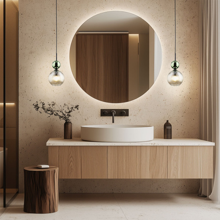 Lampa wisząca pojedyńcza z ryflowanym koniakowym kloszem i zieloną kulą SOPHIA GREEN COGNAC 1xE14 Tk Lighting 11145