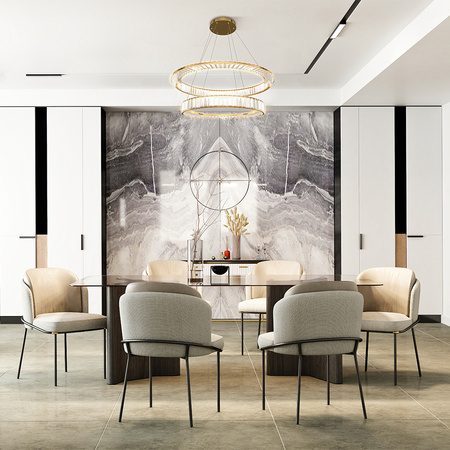 Nowoczesna lampa wisząca kryształowa dwa okręgi do salonu Krone Maytoni 4000K P097PL-L90G4K