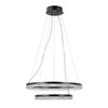 Lampa wisząca dwa czarne ringi LED Barlo Italux PND-34526-2L-BK ze zmienną barwą światła