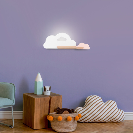 KINKIET ŚCIENNY CLOUD 5W LED z półką IQ KIDS BIAŁY+RÓŻOWY Candellux 21-76717