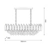 Podłużny żyrandol kryształowy w kolorze czarno-złotym 78cm CRISTAL 10xE14 Milagro ML2518