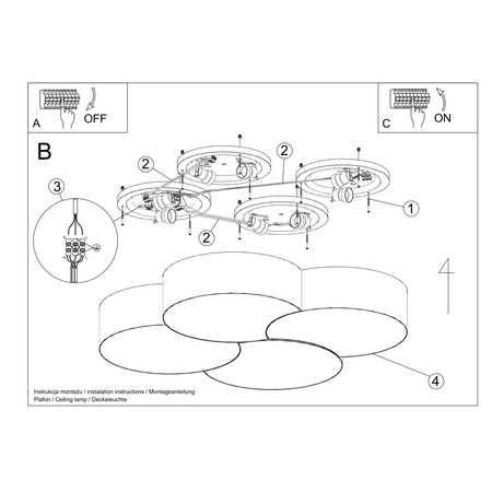 Plafon CIRCLE 4 biały Sollux SL.1053