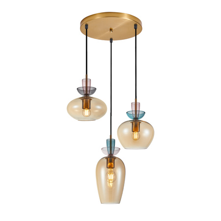 Lampa wisząca Fanda 3xE27 Italux PND-31882-3A-GD-AMB