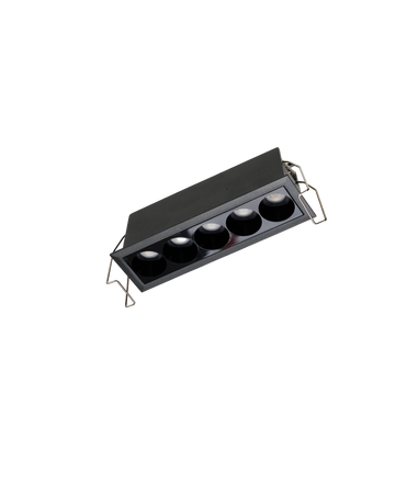 Czarna oprawa podtynkowa do salonu TETRIX 5 GIPS 10W CCT BK AZZARDO AZ6276
