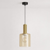 Pojedyńcza lampa wisząca z bursztynowym kloszem AIGO Kaja Lighting K-5875