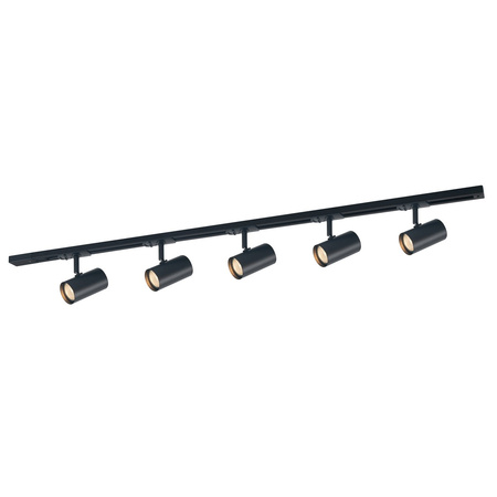 Lampa szynowa Marvi TR Jazz czarna 5-punktowa oprawa na żarówki GU10 o długości 150 cm Italux 913721-5-BL-SET