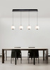 Lampa wisząca czwórka prosta LED Luberon czarny chrom Aviano Lighting 7051-405
