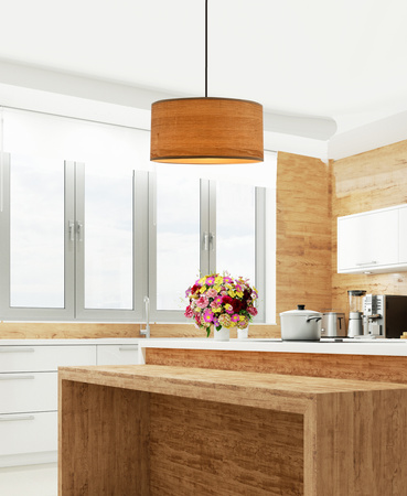 LEGNO LAMPA WISZĄCA CZARNY 30 1X40W E27 ABAŻUR ORZECHOWY Candellux 31-18373