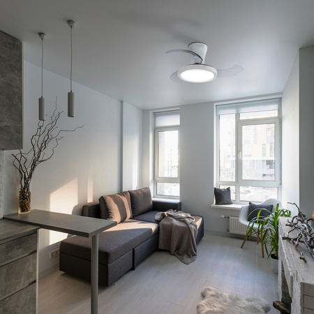 Biała lampa sufitowa z wentylatorem LED BREEZE WHITE Tk Lighting 18198