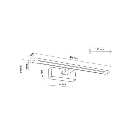 Kinkiet nad lustro biały do łazienki 41,5cm GALLERY LED 4000K IP44 WHITE 12W Tk Lighting 18205