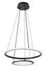 Lampa wisząca dwa czarne okręgi LED z pilotem zdalnego sterowania Jasero Rabalux 72040