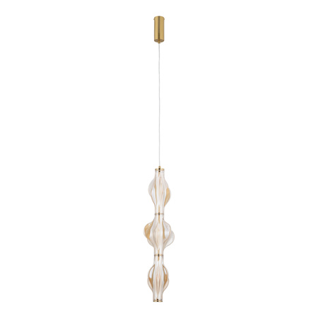 Lampa wisząca pionowe podłużny szklany klosz ELVA BRASS LED 3000K 22W Tk Lighting 18214