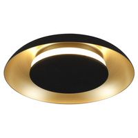 Lampa sufitowa Piattino 25cm 15W LED CCT Czarno-złoty Milagro ML2940