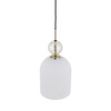 Lampa wisząca pojedyńcza karbowany szklany klosz z ozdobną szklaną kulą SOPHIA BIG COGNAC WHITE 1xE27 Tk Lighting 11374