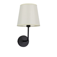 PASTERI LAMPA KINKIET CZARNY MATOWY 1X40 E14 ABAŻUR BEŻOWY Candellux 21-01344