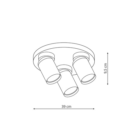 Plafon Pointa czarny 3xGU10 Light Prestige LP-6398/3C Round BK