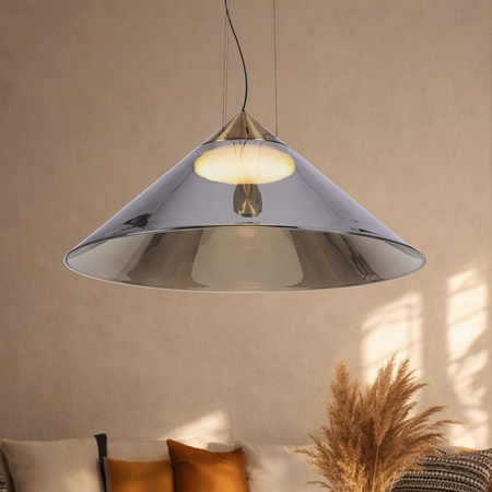 Złota lampa wisząca z dymiony dużym stożkowym kloszem PRESTO 50 1xGX53 Candellux Studio 31-51059
