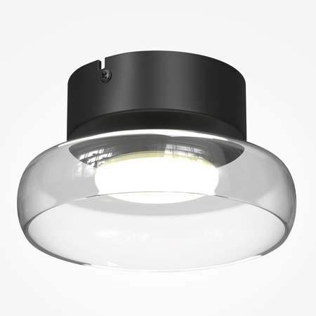 Lampa sufitowa okrągła czarna 20cm z transparentnym kloszem FLOAT Maytoni MOD498CL-L13BK