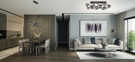 Lampa podłogowa NANCY 9 czarny chrom Wofi Premium 3014-905