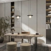 Lampa wisząca marmur + szkło nad wyspę kuchenną Bilo III 1xG9 czarny PL0136-BK Yaskr
