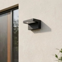 Czarny kinkiet zewnętrzny LED z daszkiem MODENA Kaja Lighting K-8249