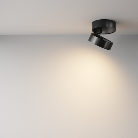 Czarna regulowana oprawa natynkowa typu spot o średnicy 12cm LED 3000K Onda C024CL-18W3K-B-1 Maytoni