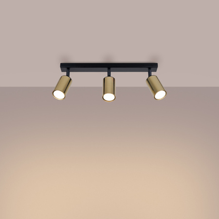 Plafon WINX 3 czarny/złoty Sollux SL.1384