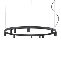 Lampa wisząca okrąg o średnicy 116cm w kolorze czarnym 17xGU10 R35 i LED zintegrowany FOURTY  ROUND LED Nowodvorski 12288