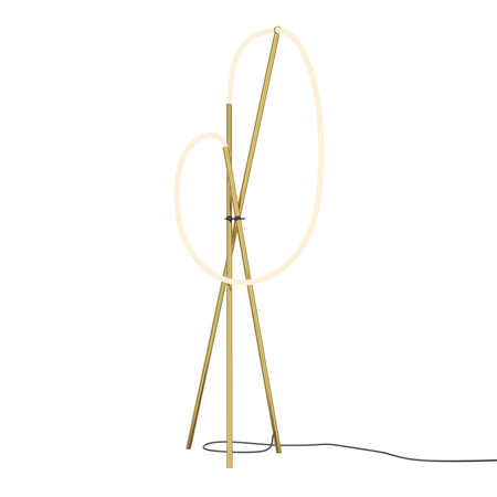 Złota lampa podłogowa na trójnogu z pętlą świetlną Crochet MOD369FL-L36BS3K Maytoni