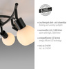 Czarna lampa sufitowa spiralna 6-punktowa czarna z mlecznymi kloszami 6xE14 Loki Just Light 12155-18