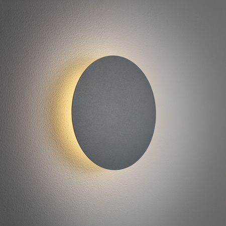 Okrągły metalowy płaski kinkiet 15cm w kolorze szarego błękitu - podświetlenie ściany RING LED S 3000K Nowodvorski 12666