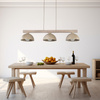 Lampa wisząca z trzema metalowymi kloszami na drewnianym stelarzu  OSLO SABIA 3xE27 Tk Lighting 11012