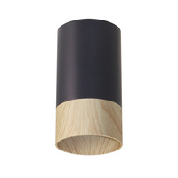 CONTI LAMPA SUFITOWA TUBA 1X15W GU10 5,5/10 CZARNY+DREWNIANY Candellux 2228341