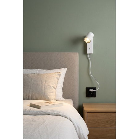 Biały kinkiet z przewodem do gniazdka EXO WALL PLUG WH Azzardo AZ7263