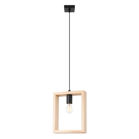 Lampa wisząca ARIES ramka drewniana naturalne drewno Sollux SL.1310