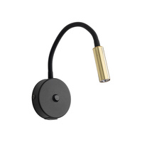 LAGOS BLACK/GOLD KINKIET 1 USB TK Lighting 10201