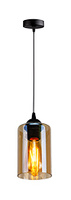 Bistro lampa wisząca czarny 1x40w e27 klosz brązowy Candellux 31-00569