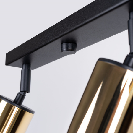 Plafon WINX 4L czarny/złoty Sollux SL.1387