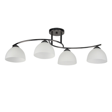 GRACJA LAMPA SUFITOWA CZARNY PERŁOWY 4X40 E27 KLOSZ BIAŁY Candellux 34-22479