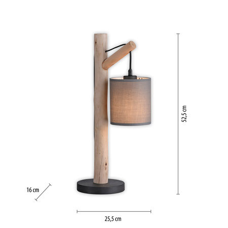 Lampka stołowa drewniana konstrukcja i zwisający abażur GREEN TRIBU 1xE27 Just Light 15784-29