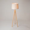 Lampa podłogowa na trójnogu z beżowym abażurem o średnicy 51cm 1xE27 Calvin Z177-FL-01-BR Maytoni