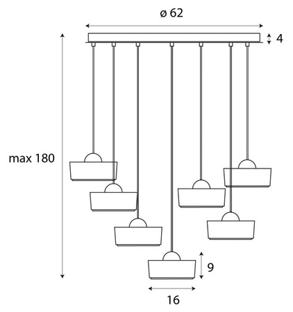 LAMPA WISZĄCA LIPARI VII ROUND MAXLIGHT P0544