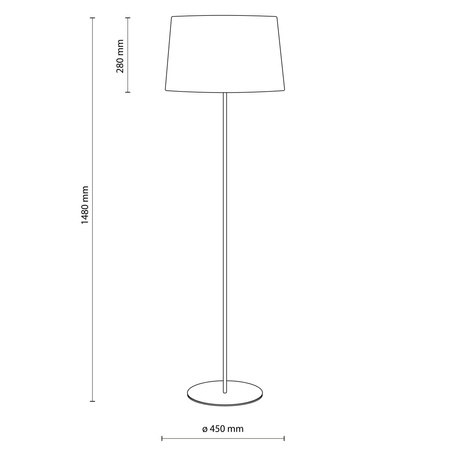 Lampa podłogowa w kolorze sabia z abażurem z tkaniny 1xE27 MAJA SABIA Tk Lighting 16180
