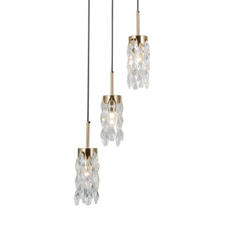 Lampa wisząca potrójna trzy szklane klosze 3xE14 Zorta Italux PND-33588-3-HBR-BK