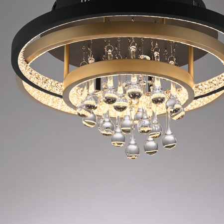 Lampa sufitowa LED 3000K 2 Pierścienie z kryształami ROTAZO Paul Neuhaus 6267-68 funkcja śćiemniania