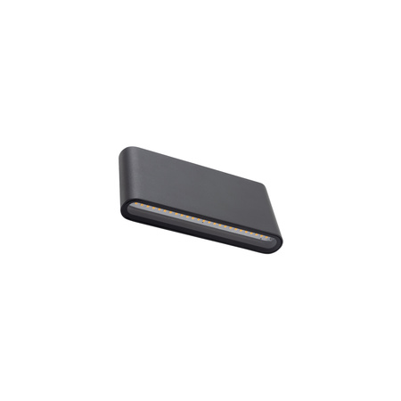 Płaski kinkiet elewacyjny czarny 17,5x9cm światło góra dół LED 3000K SEMI LED M Nowodvorski 11364
