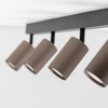 Poczwórna listwa sufitowa z ryflowanymi brązowymi tubami TUNE BROWN 4XGU10 Tk Lighting 16149